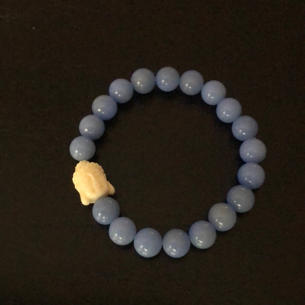 Cave calcite buddah stretch bracelet